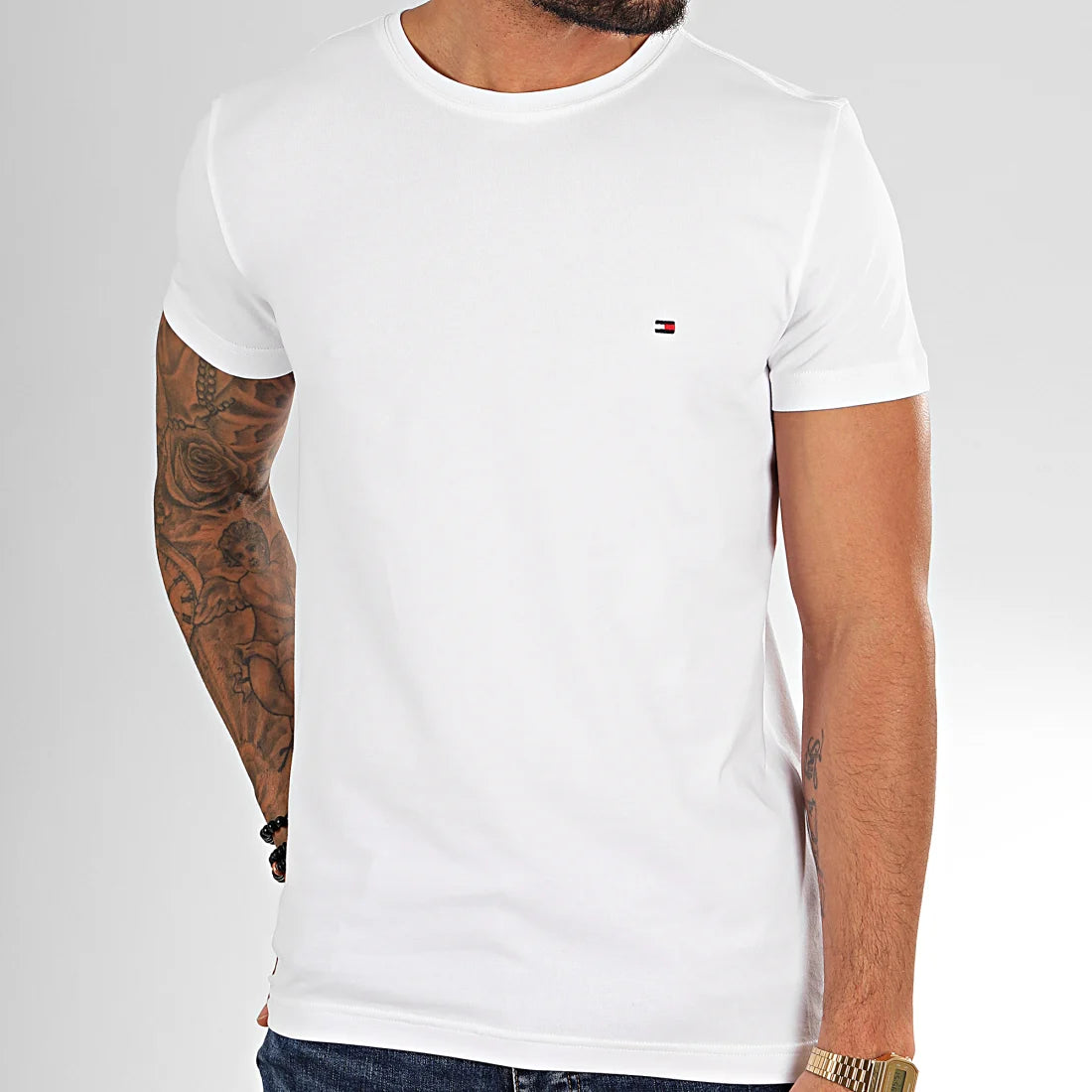 Tee shirt blanc tommy sales