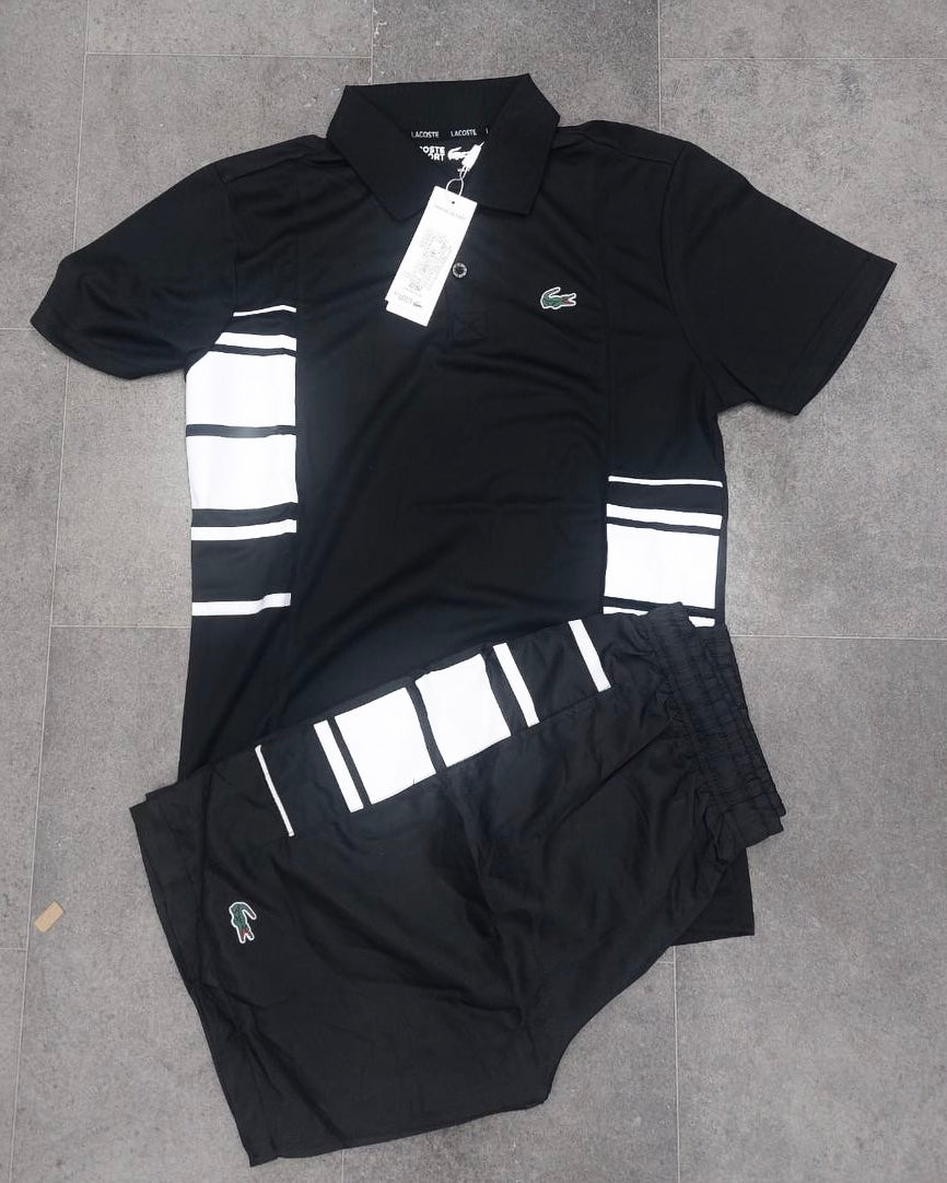 Lacoste - Polo & Short Noir et Blanc Sap Acces