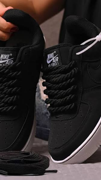 Air Force One - Black white - Rope Laces Sap Acces