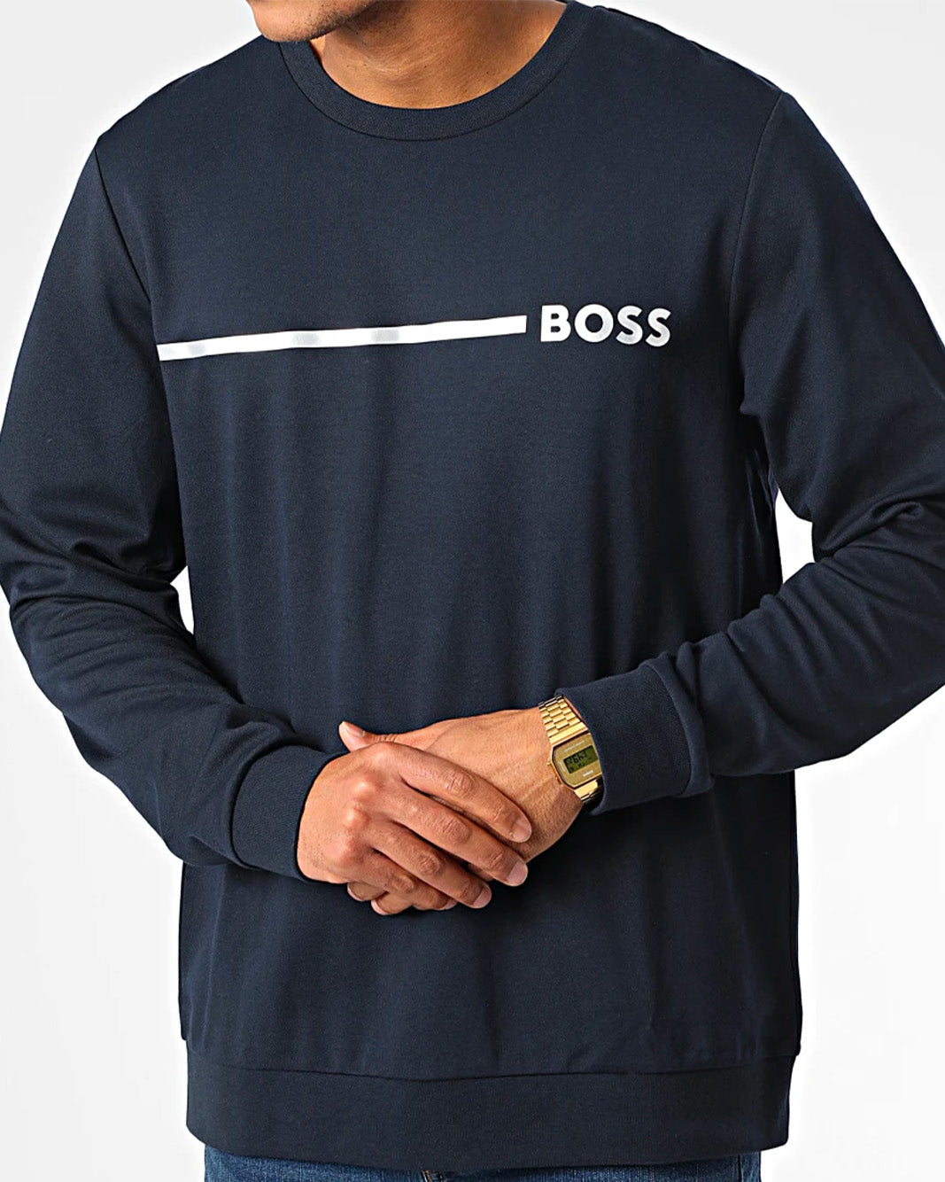 Hugo Boss - Sweat Crewneck Bleu Sap Acces