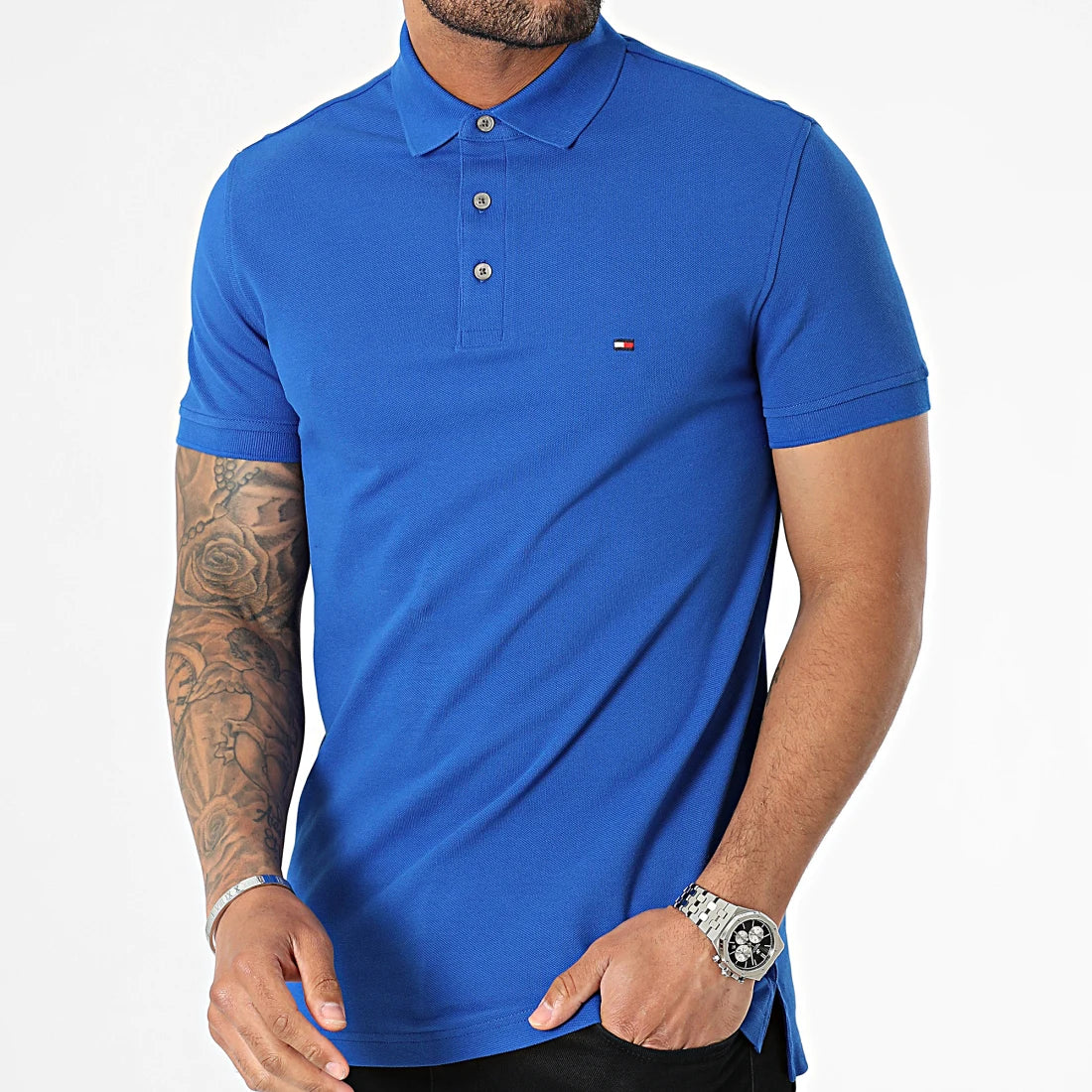 Tommy Hilfilger- Polo Slim Bleu Roi Sap Acces