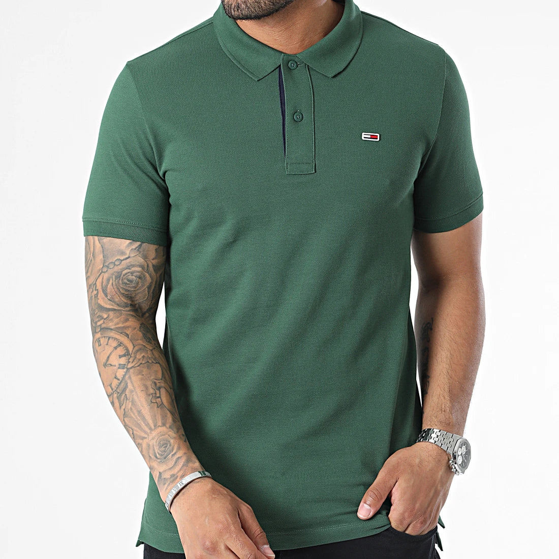 Tommy Hilfilger- Polo Manches Courtes Slim Vert Sap Acces