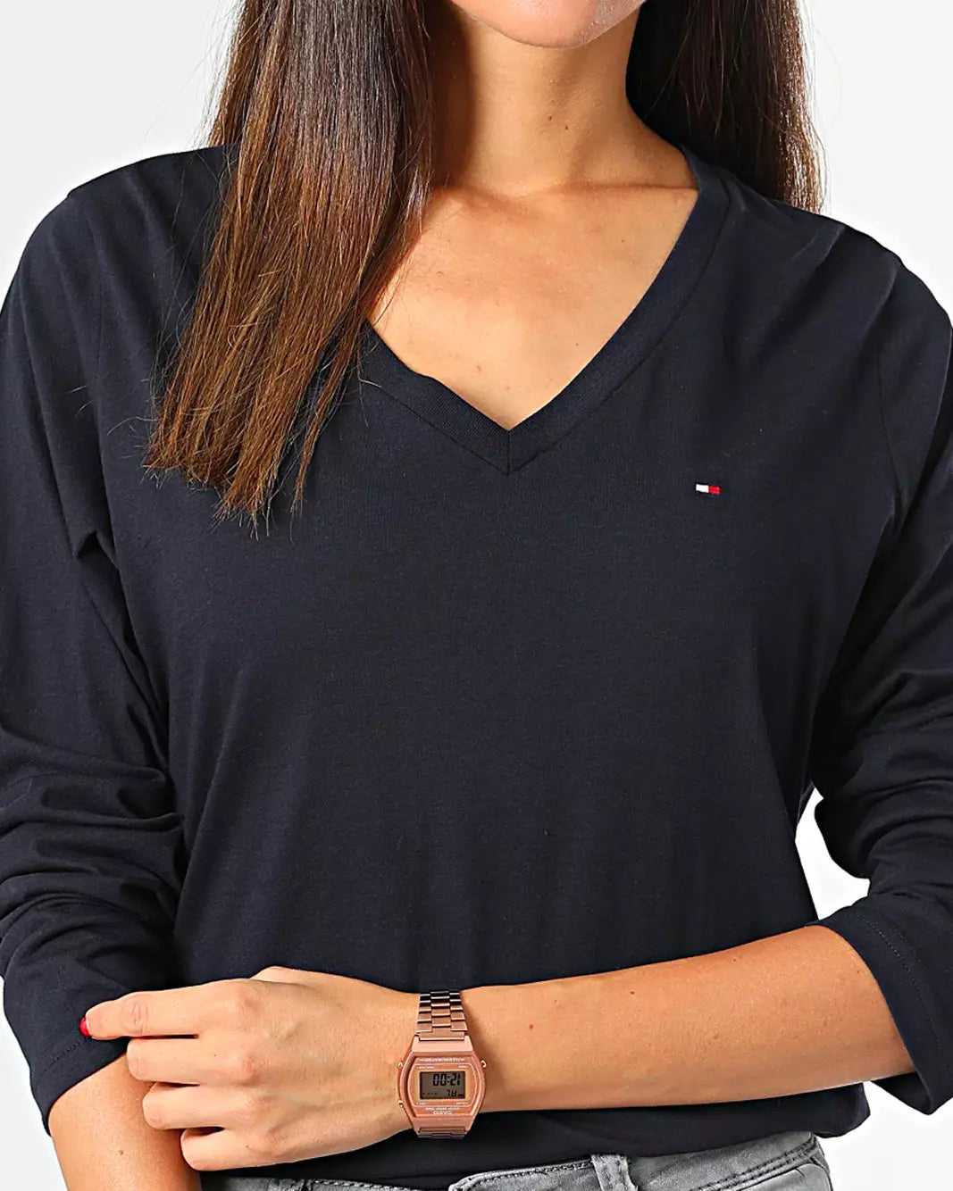 Tommy Hilfiger - T Shirt noir manches longues Sap Acces